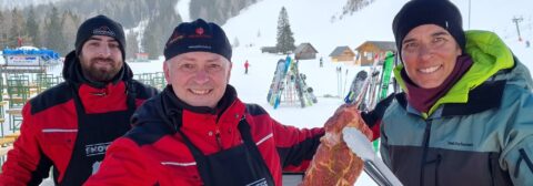 Adi Matzek mit Michaela Dorfmeister in Hinterstoder