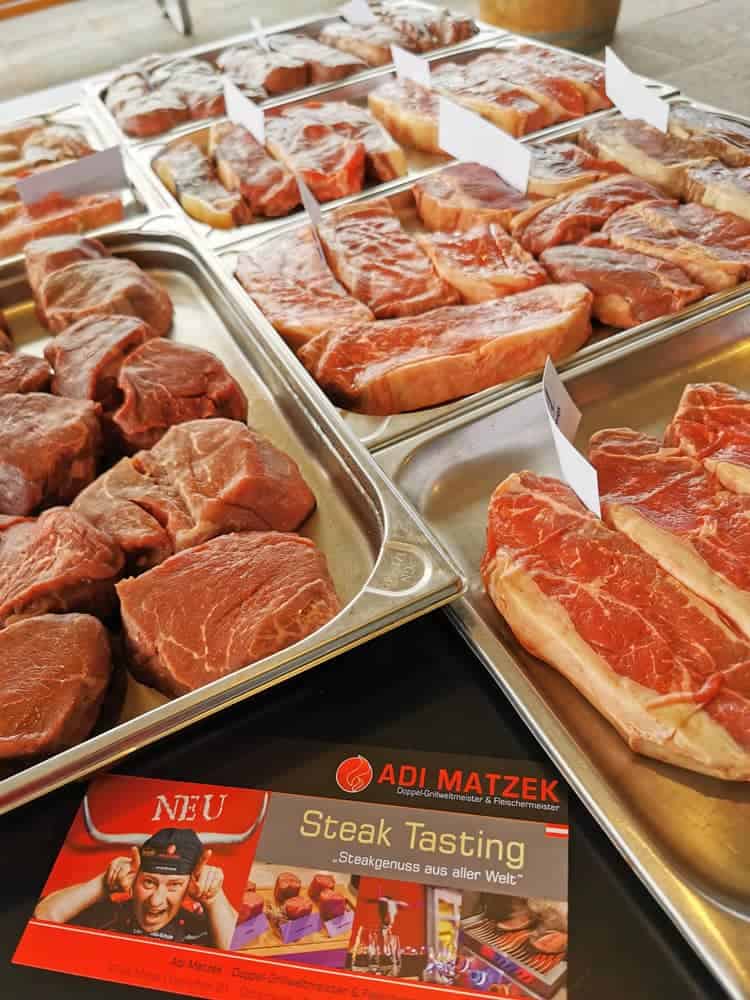 Beiried und Filet vorbereitet für Steak Tasting